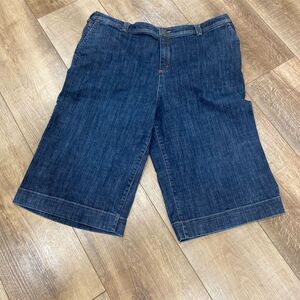 Lands' End Women's Plus Size 20W Dark Wash Denim Bermuda Shorts